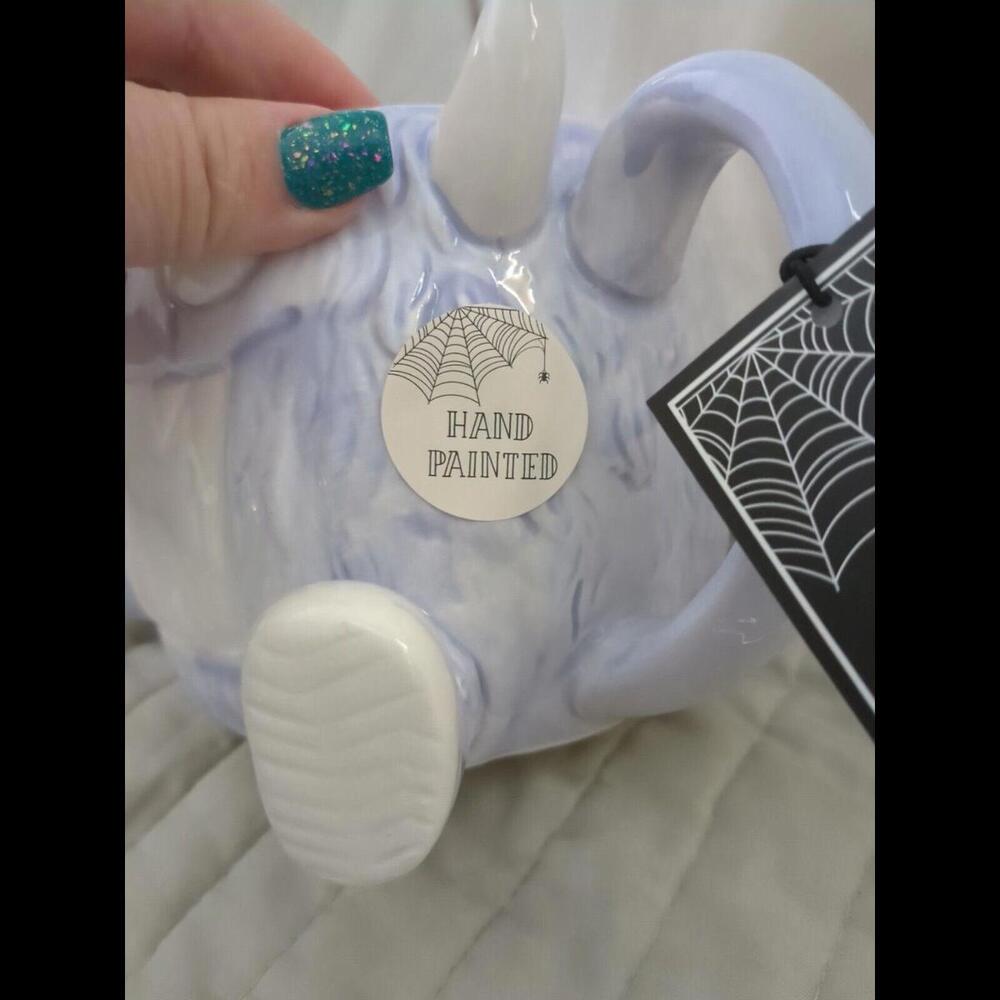 Cobwebs And Cauldrons Purple Seated Halloween Monster W Converse 3D Figural Mug - Picture 3 of 5